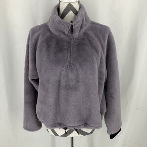 Calvin Klein Performance Purple Fuzzy 1/4 Zip Crop Pullover Jacket XL